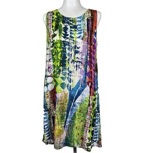 Jams World Dress Women's Small Tribal Reef Sleeveless Tank Hawaii Rayon Summer